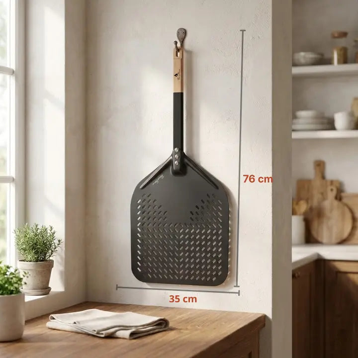 Pelle à Pizza Perforée 35 cm | Manche Bois