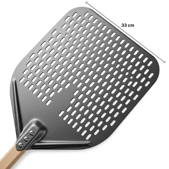 Pelle à Pizza Perforée 30–35 cm | Manche Bois