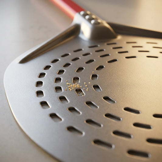 Pelle à Pizza Ronde Perforée 30 cm | Manche Aluminium