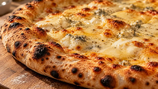 pizza 4 fromages sortie de four