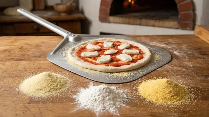 Semoule, semoule de maïs ou farine de riz : que mettre sur sa pelle à pizza ?