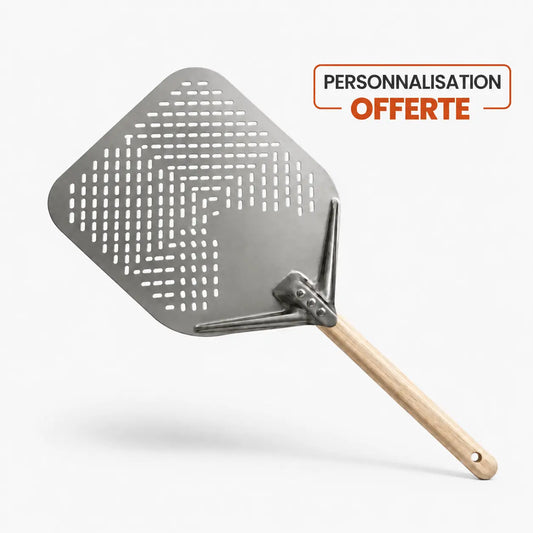Pelle à Pizza Perforée 30-35 cm | Anodisé Dur | Bois