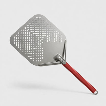 Pelle à Pizza Perforée 30-35 cm | Bord Biseauté | Rouge