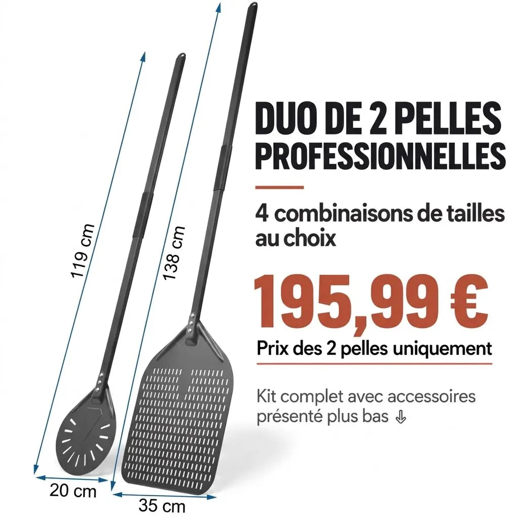 Kit Pelle à Pizza professionnel | Noir