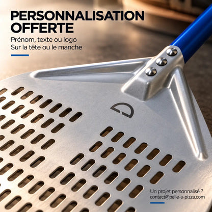 Pelle à Pizza Perforée 40 cm | Aluminium Bleu