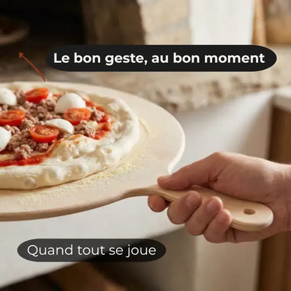 Pelle pizza four à bois