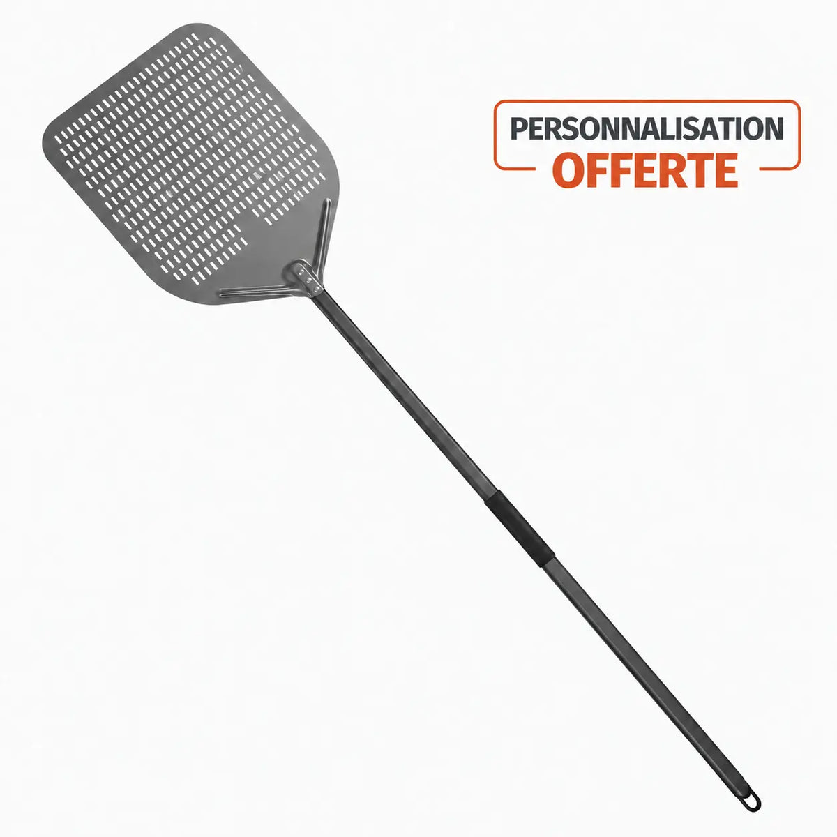 Longue Pelle à Pizza Perforée 40 cm | Manche Noir