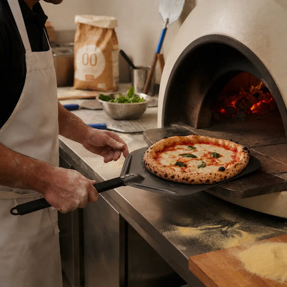 Pelle à Pizza Perforée 30 cm | Finition Noire Mate