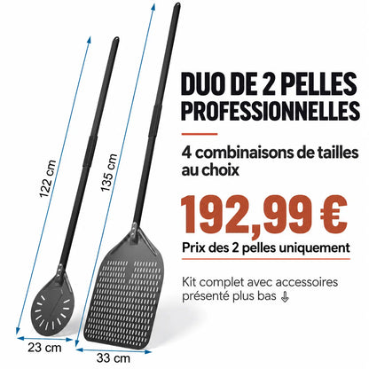 Kit Pelle à Pizza professionnel | Noir