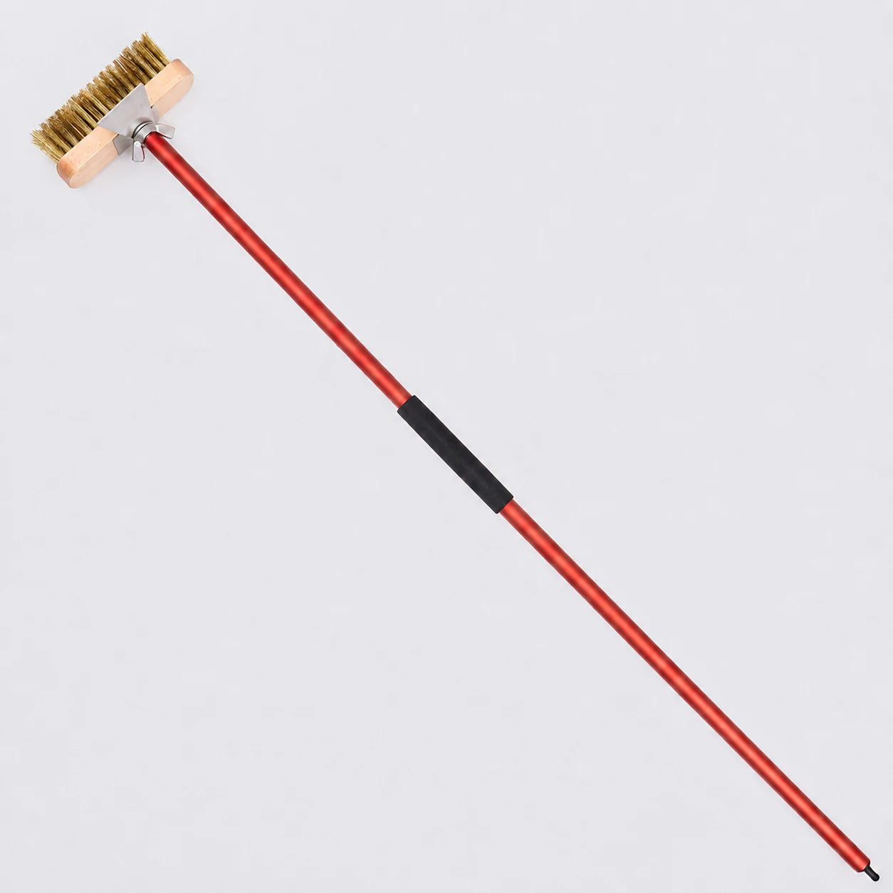 Brosse Four à Pizza En Laiton Rouge + Grattoir | Manche 100 cm