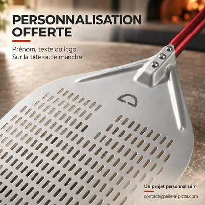 Pelle à Pizza Perforée 40 cm | Aluminium Rouge