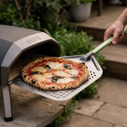 Pelle à Pizza Perforée 30-35 cm | Bord Biseauté | Vert