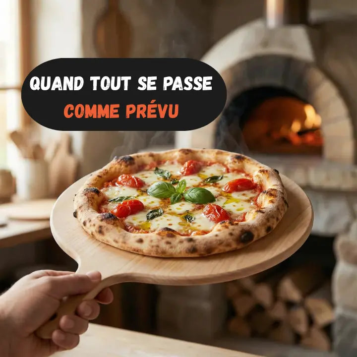Pelle pizza four à bois