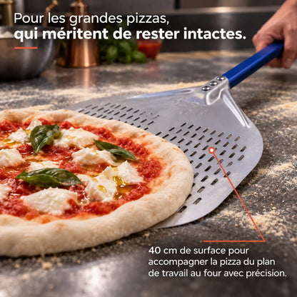 Pelle à Pizza Perforée 40 cm | Aluminium Bleu
