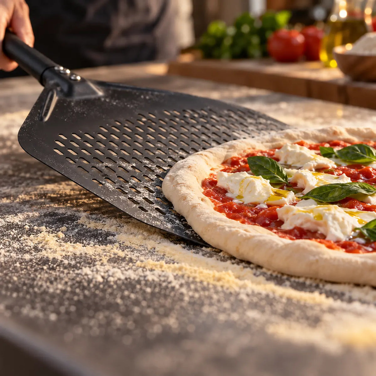 Pelle à Pizza Perforée 38 cm | Longueur au choix
