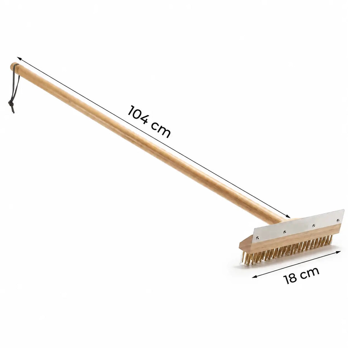 Brosse Four à Pizza En Laiton + Grattoir | Manche en bois