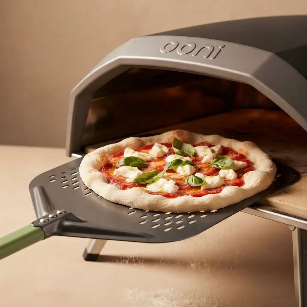 Pelle à Pizza Perforée 30-35 cm | Bord Biseauté | Vert