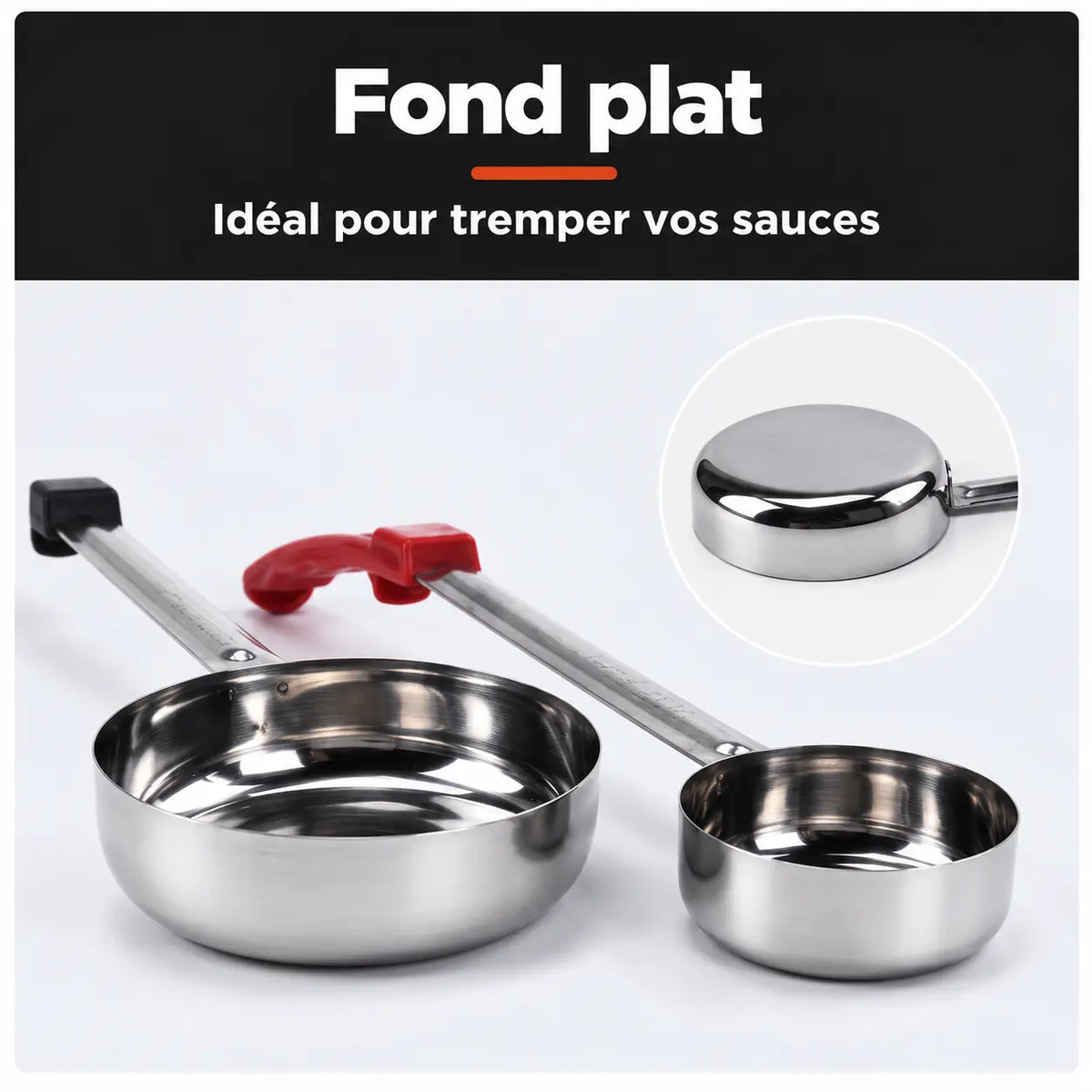 Louche à fond plat | Taille et couleur au choix