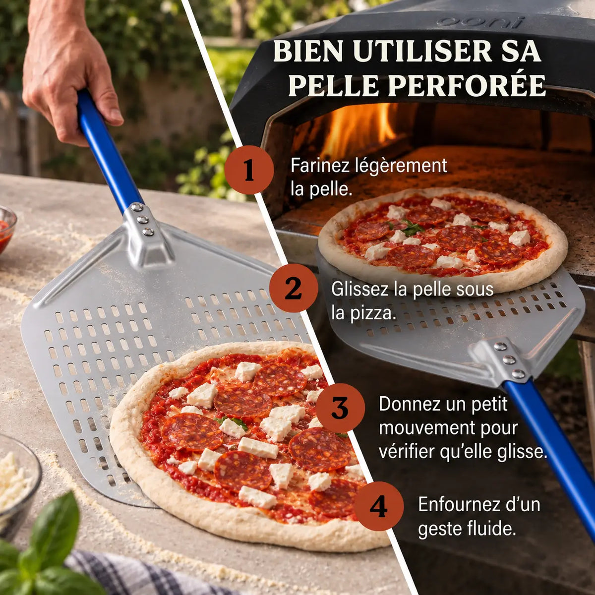 Pelle à Pizza Perforée 40 cm | Aluminium Bleu