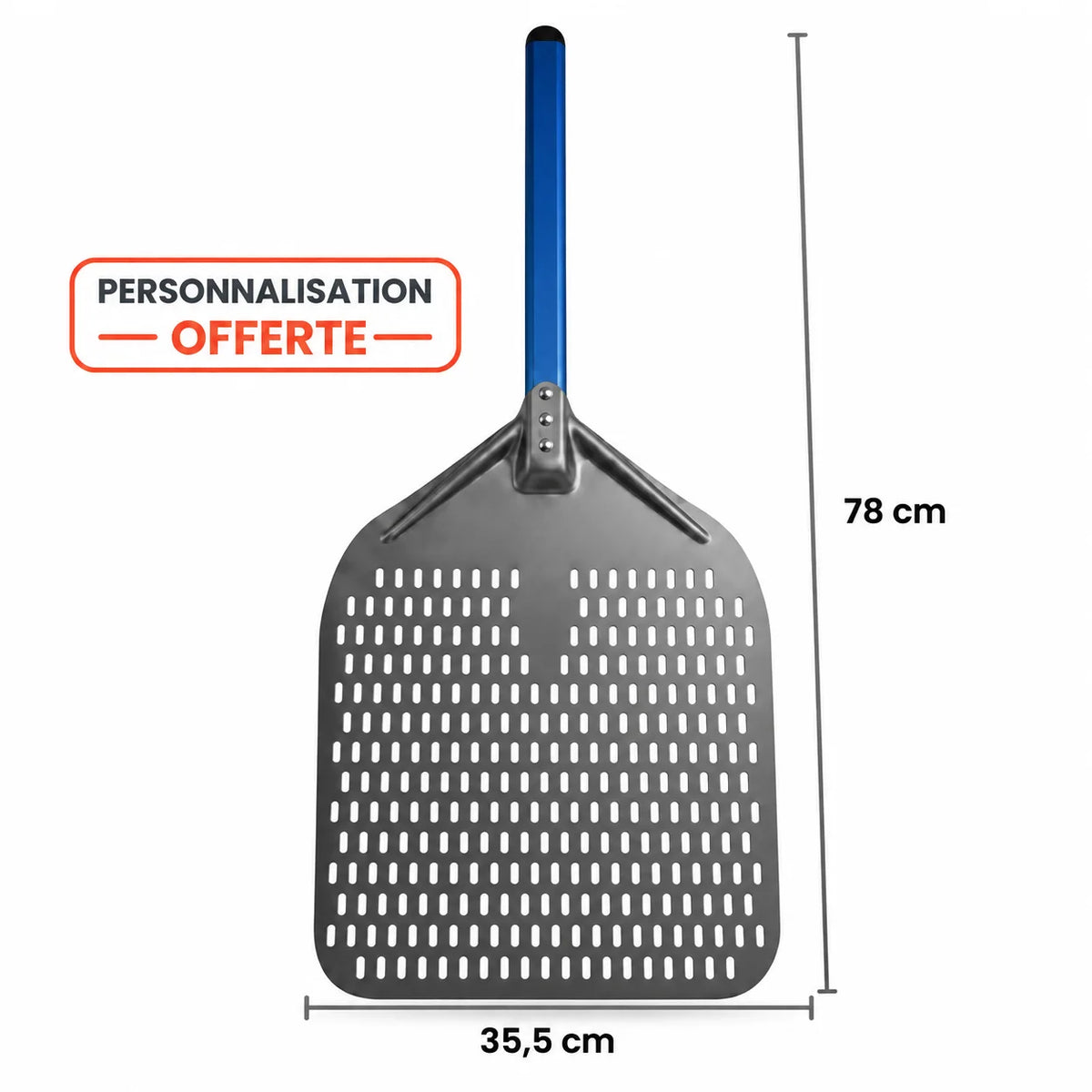 Pelle à Pizza Perforée 30–35 cm | Aluminium bleu