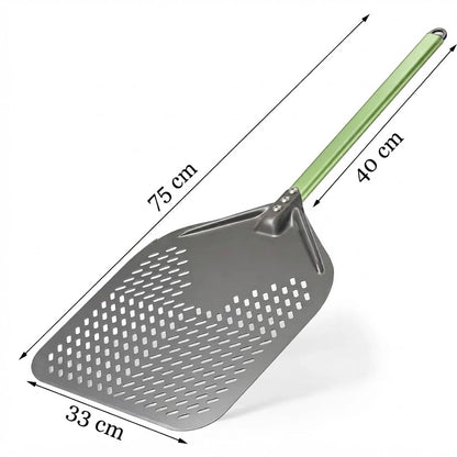 Pelle à Pizza Perforée 30-35 cm | Bord Biseauté | Vert