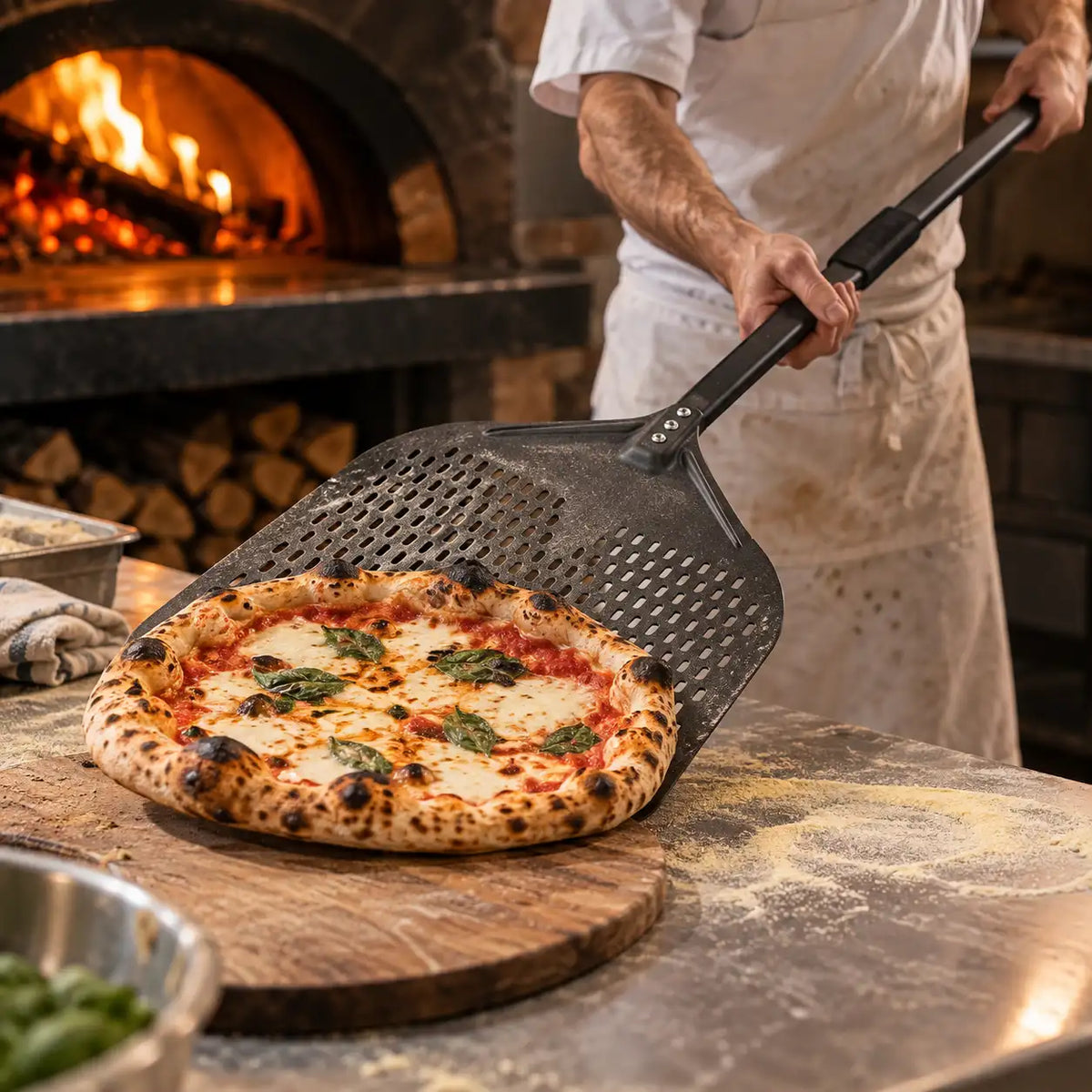 Pelle à Pizza Perforée 38 cm | Longueur au choix