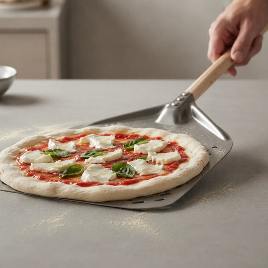 Pelle à Pizza Perforée 30-35 cm | Bord Biseauté | Bois