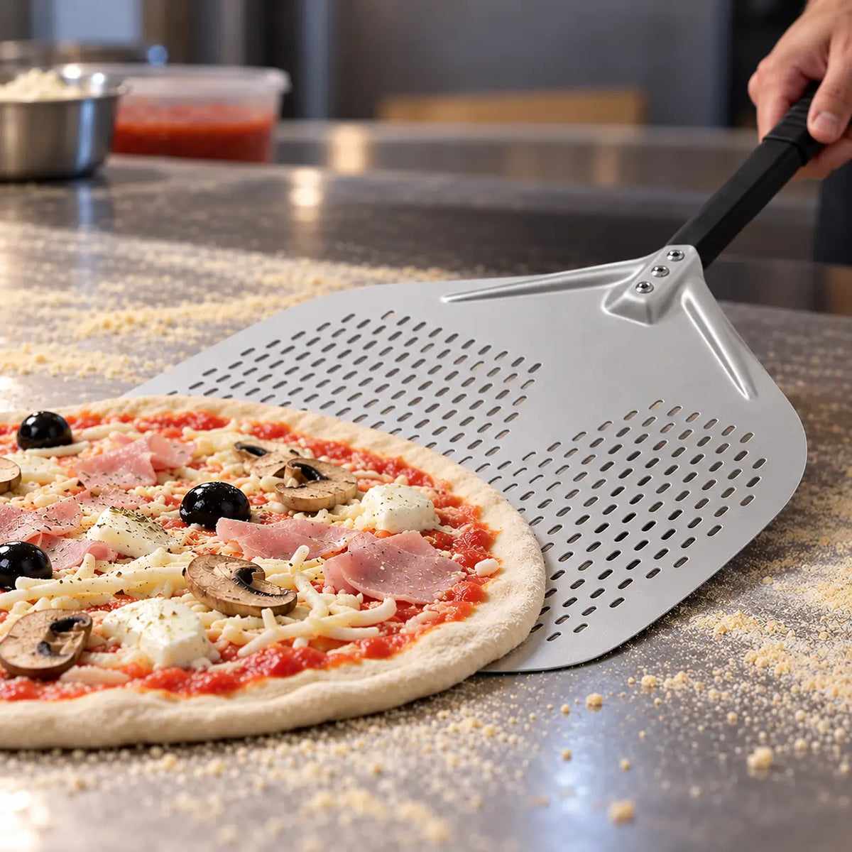 Pelle à Pizza Perforée XXL 45 cm | Grand Format