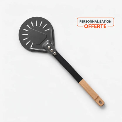Pelle à Pizza de Rotation Perforée | Manche Bois et Aluminium