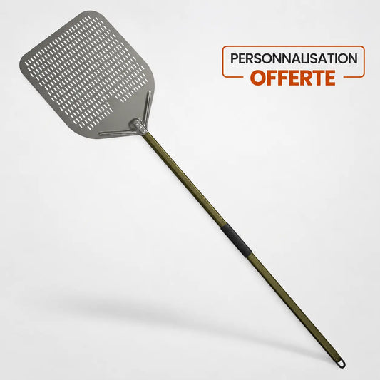 Longue Pelle à Pizza Perforée 40 cm | Manche Marron