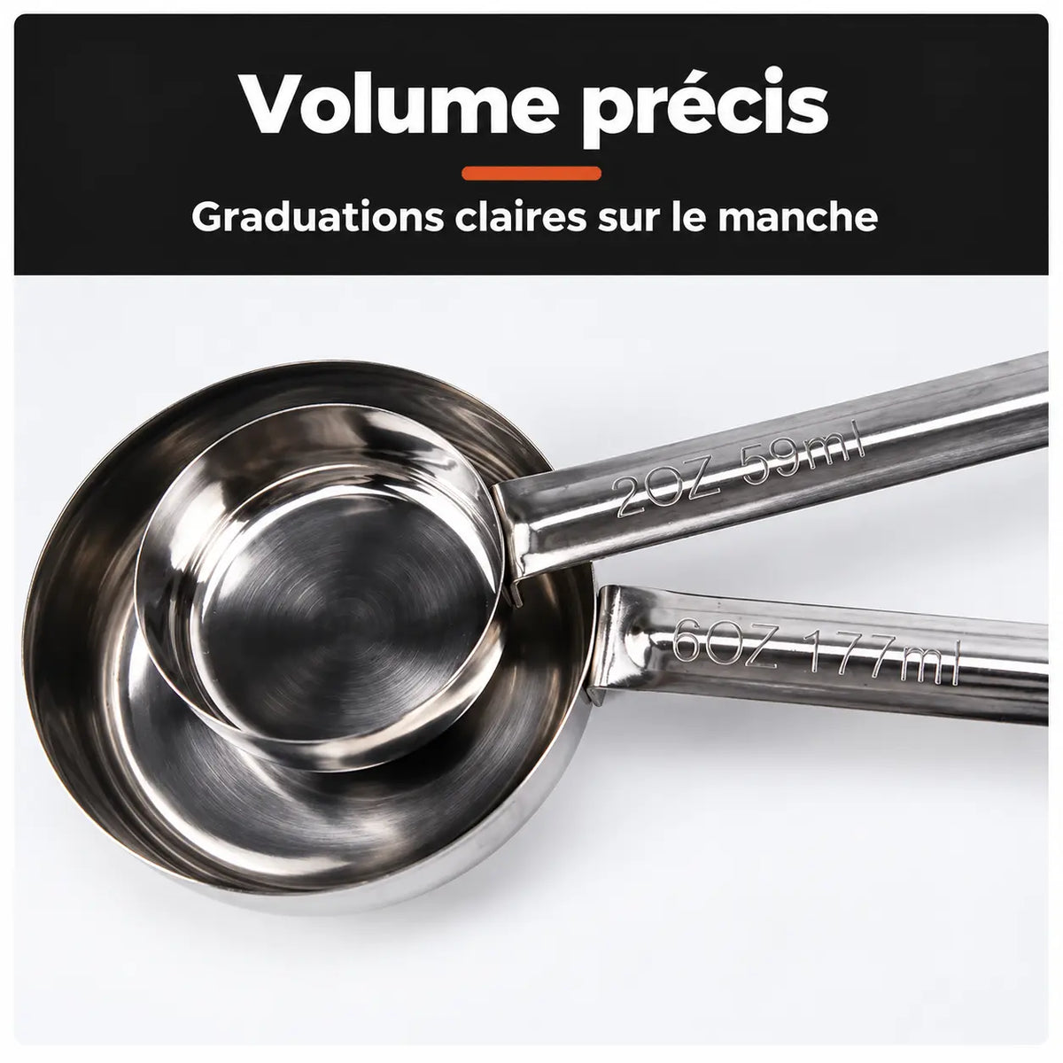 Louche à fond plat | Taille et couleur au choix