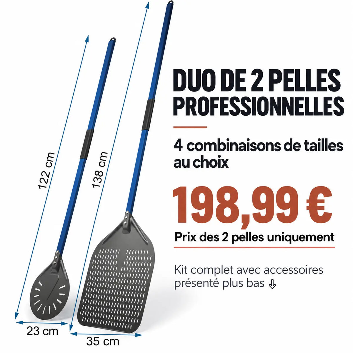Kit Pelle à Pizza professionnel | Bleu