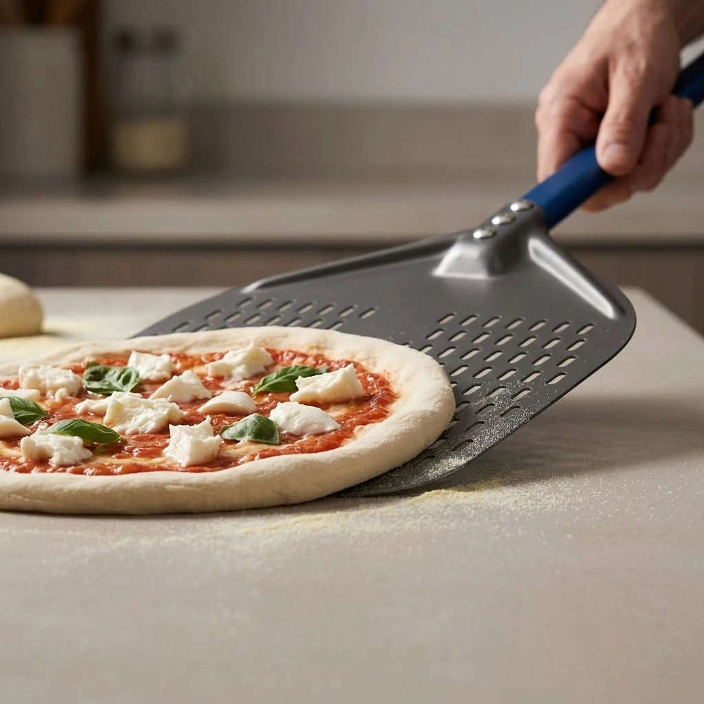 Pelle à Pizza Perforée Aluminium | Enfournement Précis - 30 / 33 / 35 cm