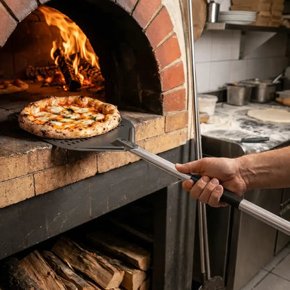 Longue Pelle à Pizza Perforée | Manche Argent