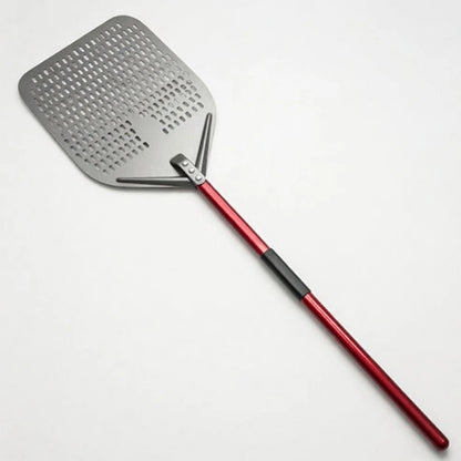 Longue Pelle à Pizza Perforée | Manche Rouge