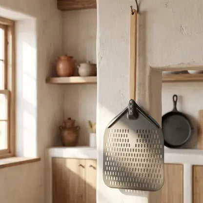 Pelle à Pizza Perforée 30–35 cm | Manche Bois