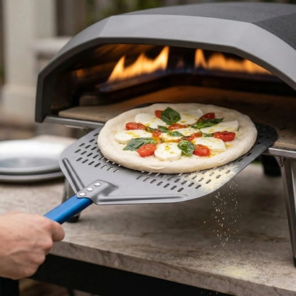 Pelle à Pizza Perforée 30–35 cm | Aluminium Bleu