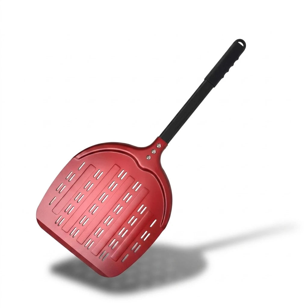 Pelle à Pizza Perforée 30 cm | Aluminium Anodisé Dur - Rouge