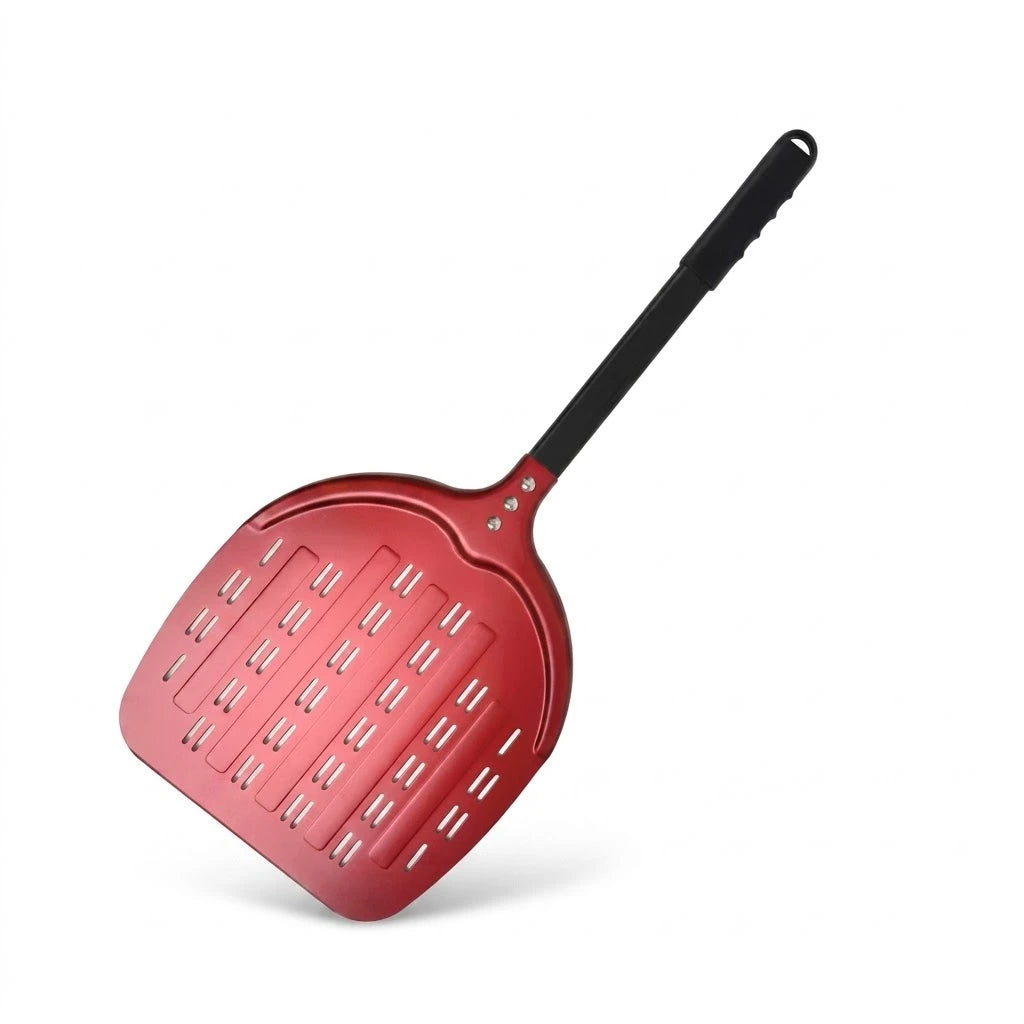 Pelle à Pizza Perforée 30 cm | Aluminium Anodisé Dur - Rouge