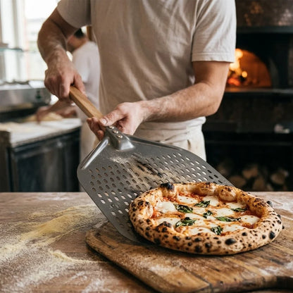 Pelle à Pizza Perforée | Manche Bois