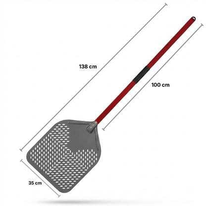 Pelle à Pizza Perforée 35 cm | Manche 138 cm