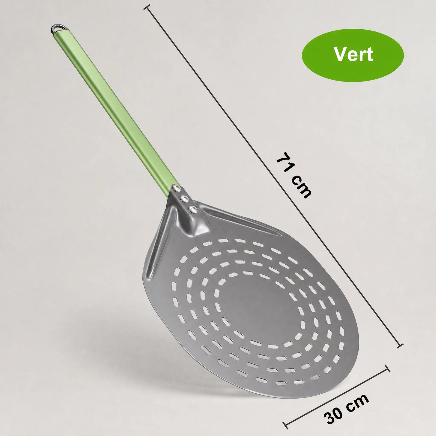 Pelle à Pizza Ronde Perforée 30 cm | Manche Aluminium