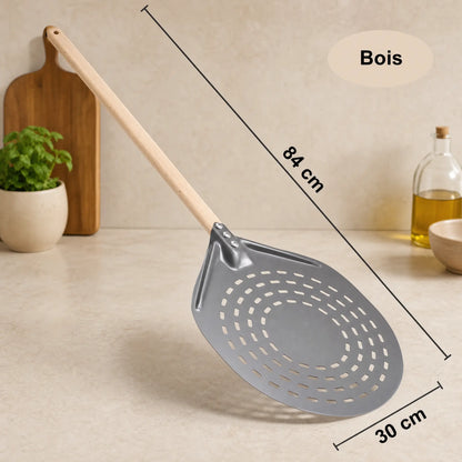 Pelle à Pizza Ronde Perforée 30 cm | Manche Aluminium
