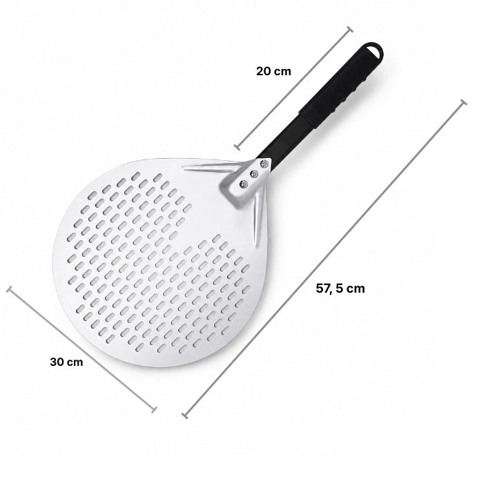 Pelle à Pizza Ronde Perforée | Tête 30 cm