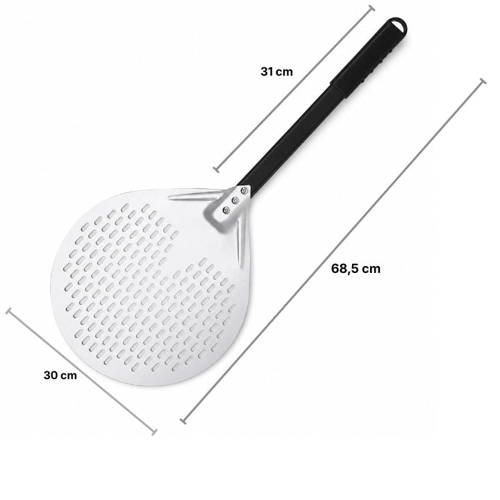 Pelle à Pizza Ronde Perforée | Tête 30 cm
