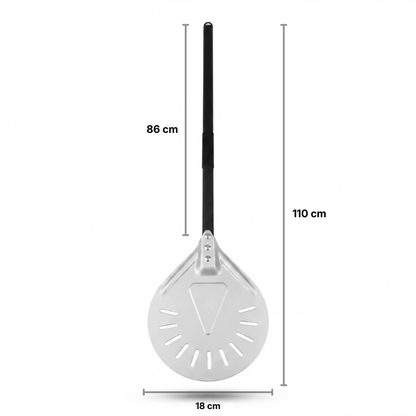 Pelle à Pizza de Rotation Perforée 18 cm | Manche Long