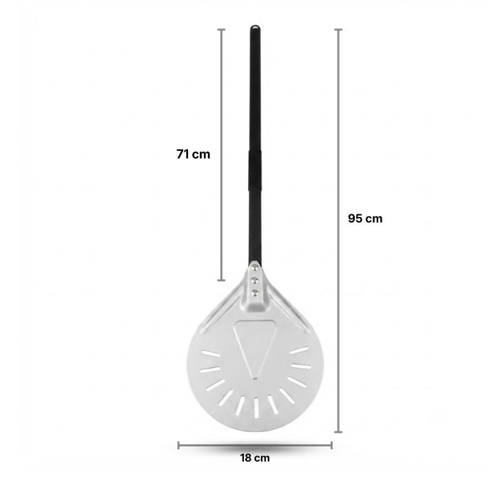 Pelle à Pizza de Rotation Perforée 18 cm | Manche Long
