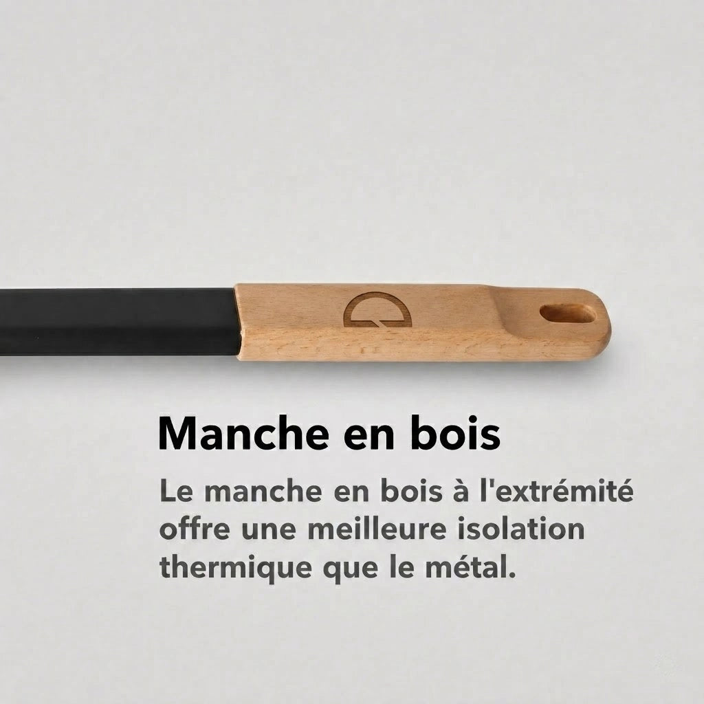 Pelle à Pizza de Rotation Perforée | Manche Bois et Aluminium