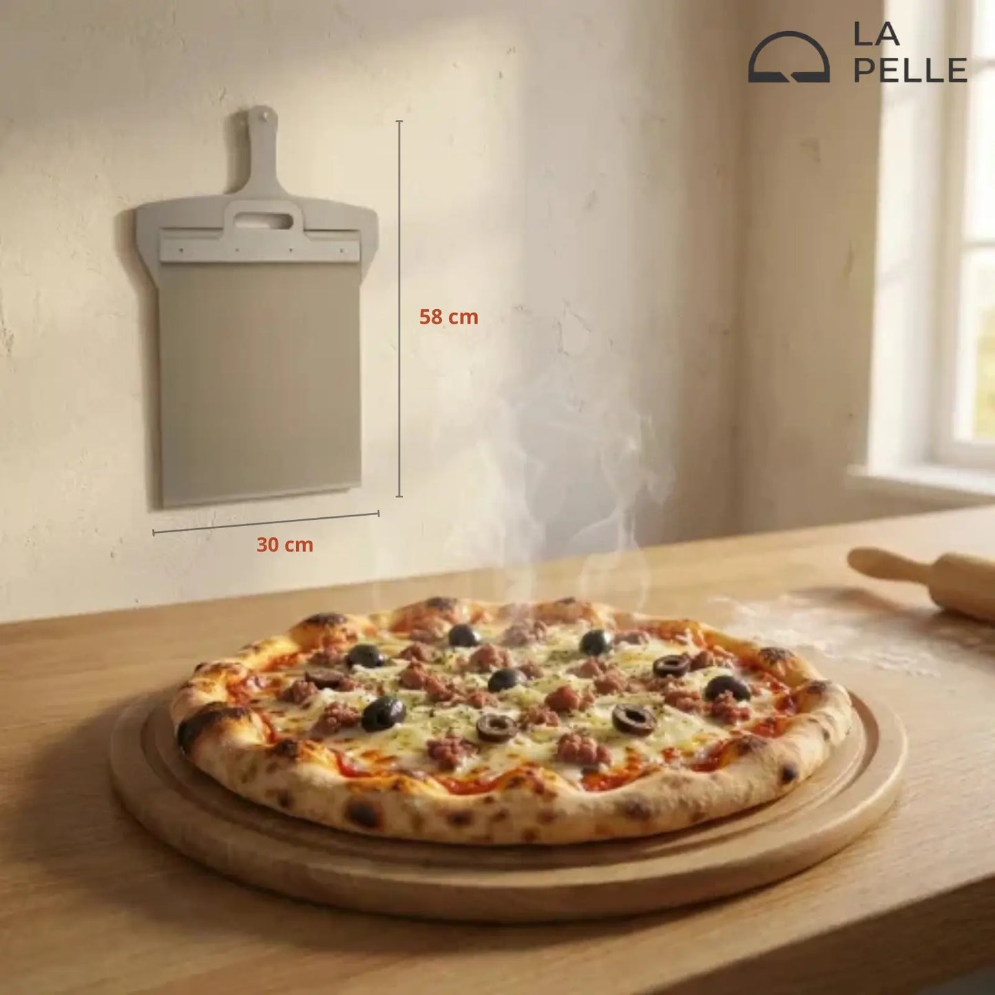 Pelle à Pizza Coulissante | Système Anti-Colle