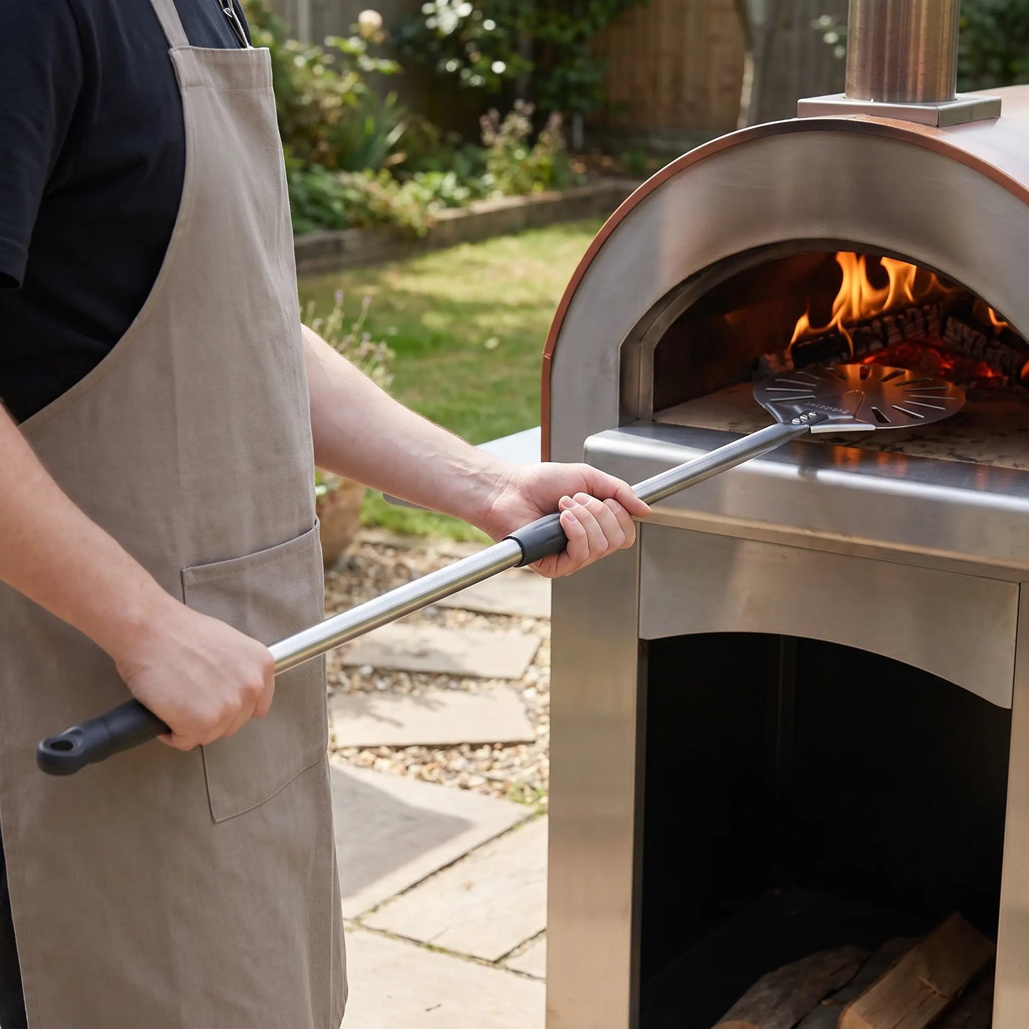 Pelle à Pizza de Rotation Inox | Manche Ajustable